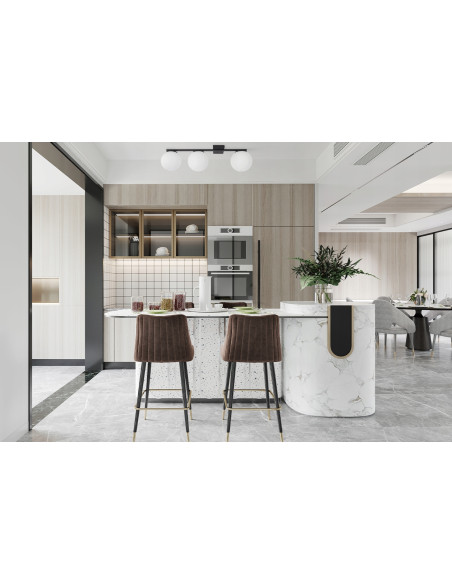 Plafon sufitowy ALTA 3-punktowy z matowymi kloszami E14 w eleganckim czarnym wykończeniu, nowoczesny styl do wnętrz