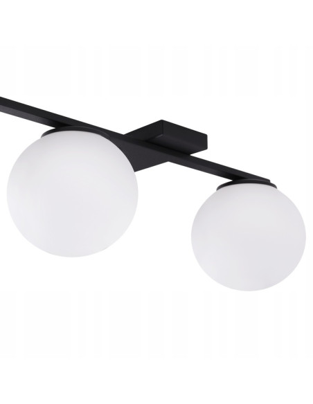 Plafon sufitowy ALTA 3-punktowy z matowymi kloszami E14 w eleganckim czarnym wykończeniu, nowoczesny styl do wnętrz