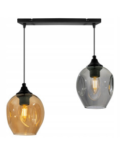 Lampa wisząca PRAGA 2-punktowa z okrągłymi kloszami - elegancki design do jadalni i biura w nowoczesnym stylu