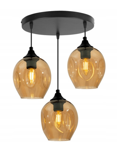 Lampa sufitowa Praga - nowoczesna czarna konstrukcja z szarymi kloszami, idealna do sypialni i eleganckich wnętrz.