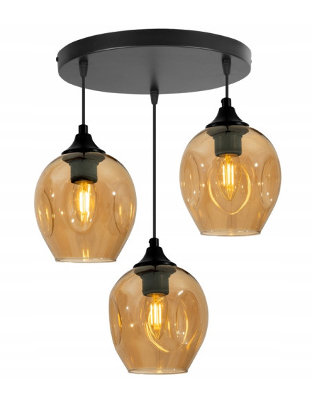 Lampa sufitowa Praga - nowoczesna czarna konstrukcja z szarymi kloszami, idealna do sypialni i eleganckich wnętrz.