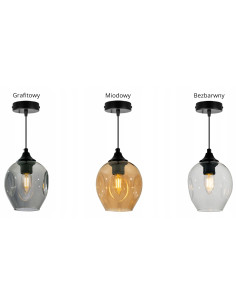 Nowoczesna lampa wisząca Praga z transparentnym kloszem – elegancka do biura, jadalni, salonu i sypialni