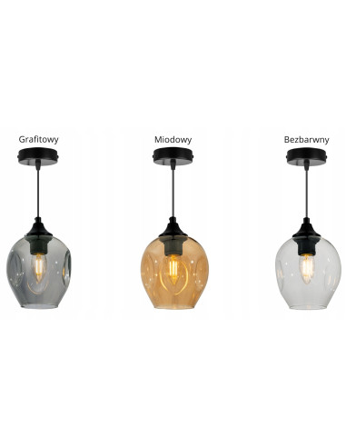 Nowoczesna lampa wisząca Praga z transparentnym kloszem – elegancka do biura, jadalni, salonu i sypialni