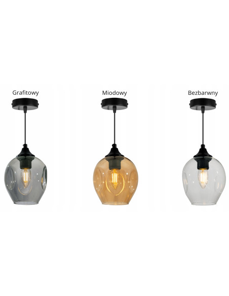 Nowoczesna lampa wisząca Praga z transparentnym kloszem – elegancka do biura, jadalni, salonu i sypialni