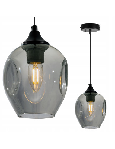 Nowoczesna lampa wisząca Praga z transparentnym kloszem – elegancka do biura, jadalni, salonu i sypialni