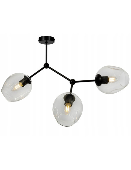 Lampa sufitowa Praga z 4 dymionymi kloszami - nowoczesna plafoniera do biura, salonu i jadalni