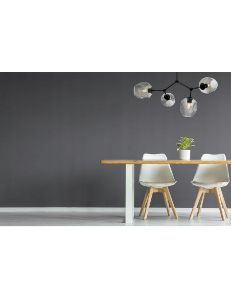 Lampa sufitowa Praga z 4 dymionymi kloszami - nowoczesna plafoniera do biura, salonu i jadalni