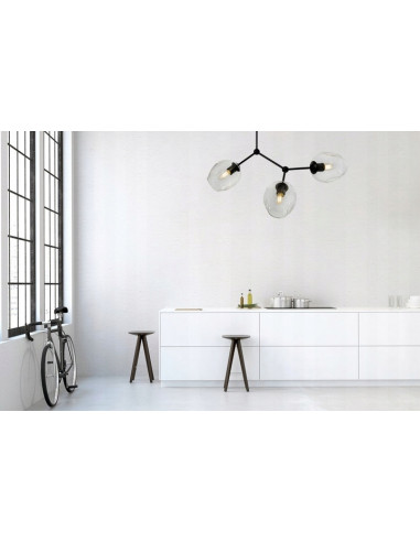 Lampa sufitowa Praga z 4 dymionymi kloszami - nowoczesna plafoniera do biura, salonu i jadalni