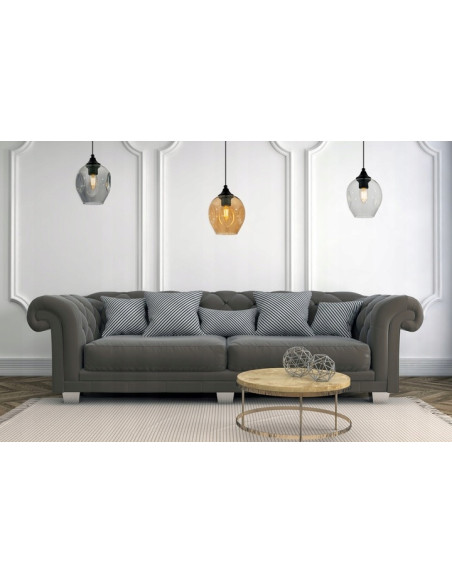 Nowoczesna lampa wisząca Praga z transparentnym kloszem – elegancka do biura, jadalni, salonu i sypialni