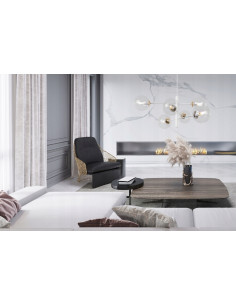 Lampa wisząca VICENZA - elegancka biało-złota z 6 kloszami, regulowana wysokość do biura i salonu 2