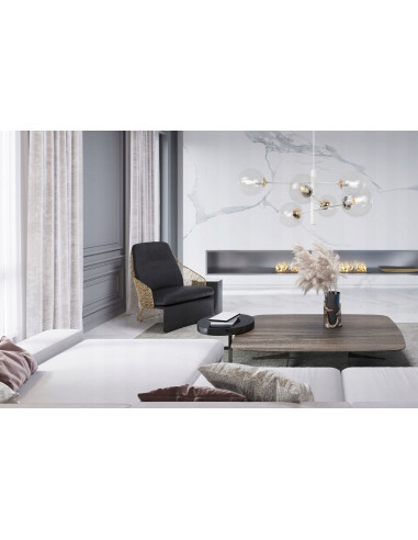 Lampa wisząca VICENZA - elegancka biało-złota z 6 kloszami, regulowana wysokość do biura i salonu