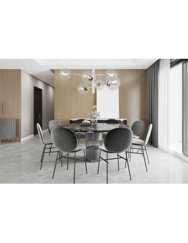 Lampa wisząca VICENZA - elegancka biało-złota z 6 kloszami, regulowana wysokość do biura i salonu