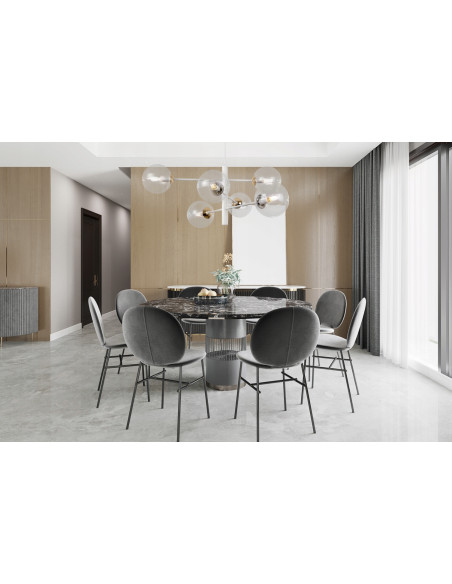 Lampa wisząca VICENZA - elegancka biało-złota z 6 kloszami, regulowana wysokość do biura i salonu