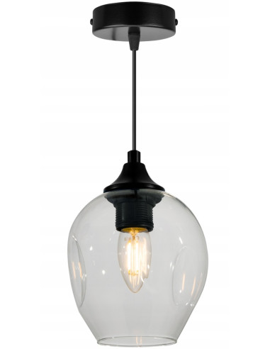 Nowoczesna lampa wisząca Praga z transparentnym kloszem – elegancka do biura, jadalni, salonu i sypialni