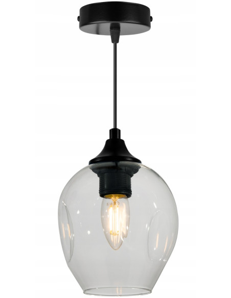 Nowoczesna lampa wisząca Praga z transparentnym kloszem – elegancka do biura, jadalni, salonu i sypialni