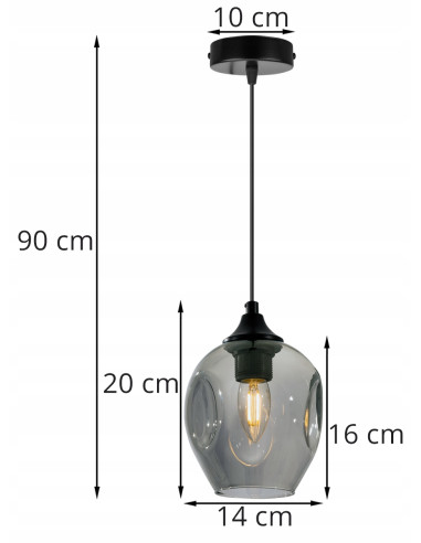 Nowoczesna lampa wisząca Praga z transparentnym kloszem – elegancka do biura, jadalni, salonu i sypialni