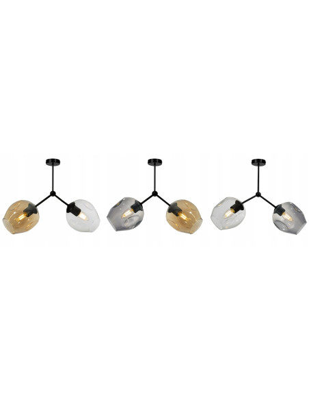 Plafon loftowy Praga Dna z transparentnymi kloszami - elegancka lampa sufitowa od Light Home