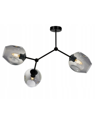 Lampa sufitowa Praga z 4 dymionymi kloszami - nowoczesna plafoniera do biura, salonu i jadalni