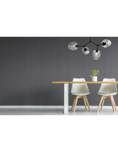 Lampa sufitowa Praga z 4 dymionymi kloszami - nowoczesna plafoniera do biura, salonu i jadalni