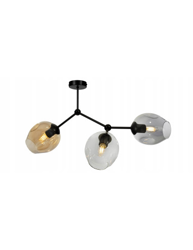 Lampa sufitowa Praga z 4 dymionymi kloszami - nowoczesna plafoniera do biura, salonu i jadalni