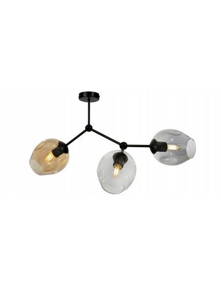 Lampa sufitowa Praga z 4 dymionymi kloszami - nowoczesna plafoniera do biura, salonu i jadalni