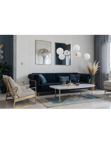 Lampa wisząca VICENZA w zjawiskowym stylu glamour z białymi kloszami do nowoczesnych wnętrz i eleganckich przestrzeni.