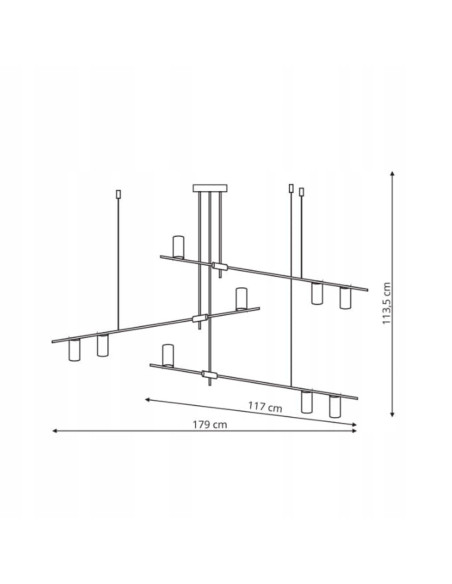 Lampa wisząca Arizona w złocie i czerni, 9-punktowa, elegancka do biura i jadalni, nowoczesny styl od Light Prestige