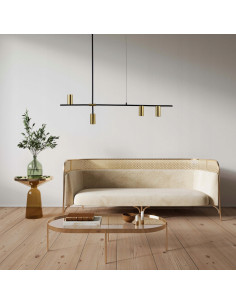 Lampa wisząca Arizona w czerni i złocie z 4 punktami świetlnymi - nowoczesna elegancja do wnętrz biurowych i domowych 2