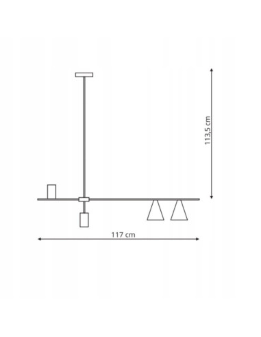 Lampa wisząca Arizona w czerni i złocie z 4 punktami świetlnymi - nowoczesna elegancja do wnętrz biurowych i domowych