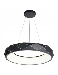 Lampa LED Reus Donut w Kolorze Czarnym, Elegancka Metalowa, 33W - Nowoczesny Design do Wnętrz Mieszkalnych i Biurowych