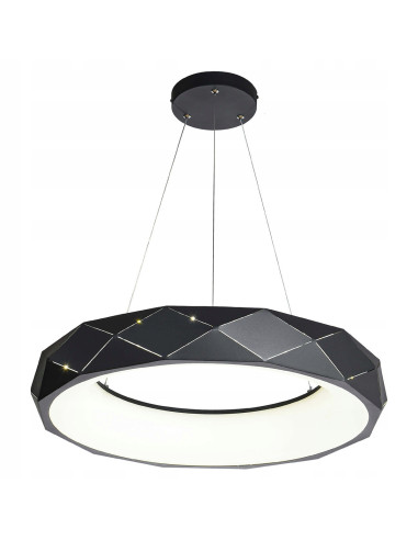 Lampa LED Reus Donut w Kolorze Czarnym, Elegancka Metalowa, 33W - Nowoczesny Design do Wnętrz Mieszkalnych i Biurowych