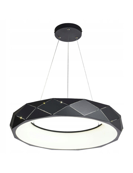 Lampa LED Reus Donut w Kolorze Czarnym, Elegancka Metalowa, 33W - Nowoczesny Design do Wnętrz Mieszkalnych i Biurowych