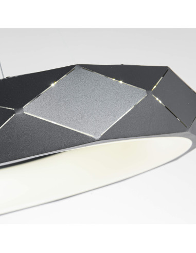 Lampa LED Reus Donut w Kolorze Czarnym, Elegancka Metalowa, 33W - Nowoczesny Design do Wnętrz Mieszkalnych i Biurowych