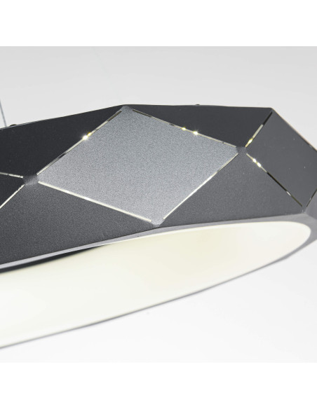 Lampa LED Reus Donut w Kolorze Czarnym, Elegancka Metalowa, 33W - Nowoczesny Design do Wnętrz Mieszkalnych i Biurowych