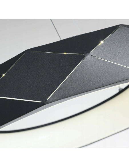 Lampa LED Reus Donut w Kolorze Czarnym, Elegancka Metalowa, 33W - Nowoczesny Design do Wnętrz Mieszkalnych i Biurowych