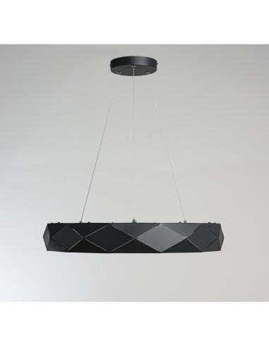 Lampa LED Reus Donut w Kolorze Czarnym, Elegancka Metalowa, 33W - Nowoczesny Design do Wnętrz Mieszkalnych i Biurowych