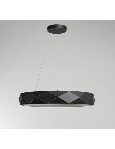 Lampa LED Reus Donut w Kolorze Czarnym, Elegancka Metalowa, 33W - Nowoczesny Design do Wnętrz Mieszkalnych i Biurowych