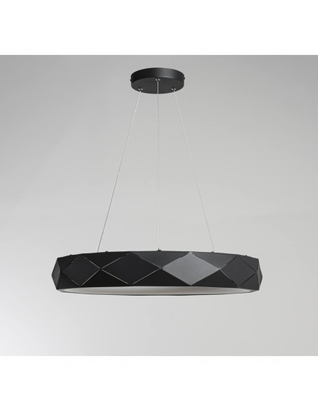 Lampa LED Reus Donut w Kolorze Czarnym, Elegancka Metalowa, 33W - Nowoczesny Design do Wnętrz Mieszkalnych i Biurowych