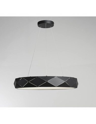 Lampa LED Reus Donut w Kolorze Czarnym, Elegancka Metalowa, 33W - Nowoczesny Design do Wnętrz Mieszkalnych i Biurowych