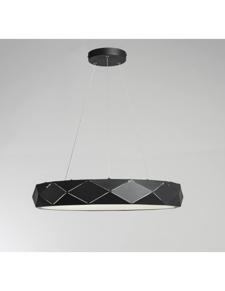 Lampa LED Reus Donut w Kolorze Czarnym, Elegancka Metalowa, 33W - Nowoczesny Design do Wnętrz Mieszkalnych i Biurowych