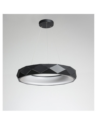 Lampa LED Reus Donut w Kolorze Czarnym, Elegancka Metalowa, 33W - Nowoczesny Design do Wnętrz Mieszkalnych i Biurowych