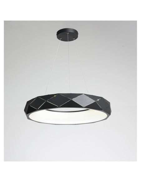 Lampa LED Reus Donut w Kolorze Czarnym, Elegancka Metalowa, 33W - Nowoczesny Design do Wnętrz Mieszkalnych i Biurowych