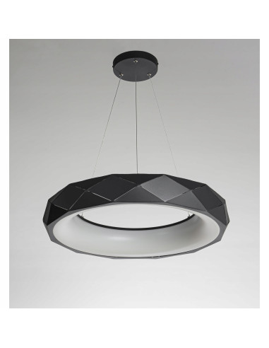 Lampa LED Reus Donut w Kolorze Czarnym, Elegancka Metalowa, 33W - Nowoczesny Design do Wnętrz Mieszkalnych i Biurowych