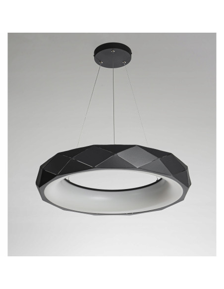 Lampa LED Reus Donut w Kolorze Czarnym, Elegancka Metalowa, 33W - Nowoczesny Design do Wnętrz Mieszkalnych i Biurowych