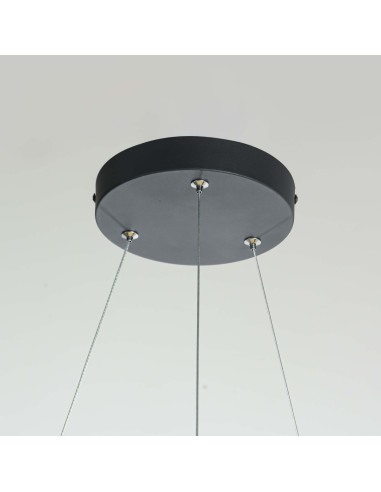 Lampa LED Reus Donut w Kolorze Czarnym, Elegancka Metalowa, 33W - Nowoczesny Design do Wnętrz Mieszkalnych i Biurowych