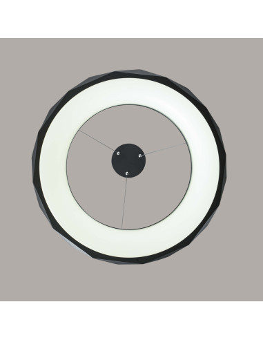 Lampa LED Reus Donut w Kolorze Czarnym, Elegancka Metalowa, 33W - Nowoczesny Design do Wnętrz Mieszkalnych i Biurowych