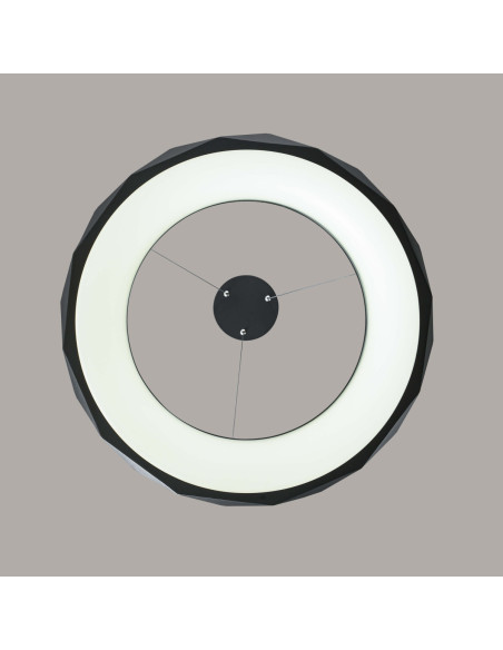 Lampa LED Reus Donut w Kolorze Czarnym, Elegancka Metalowa, 33W - Nowoczesny Design do Wnętrz Mieszkalnych i Biurowych