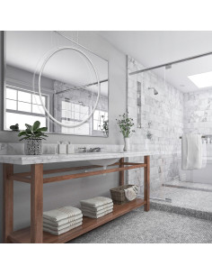 Lampa LED RING 90 cm do oświetlenia lustra – nowoczesny design, ciepłe światło, idealna do biur i wnętrz domowych. 2