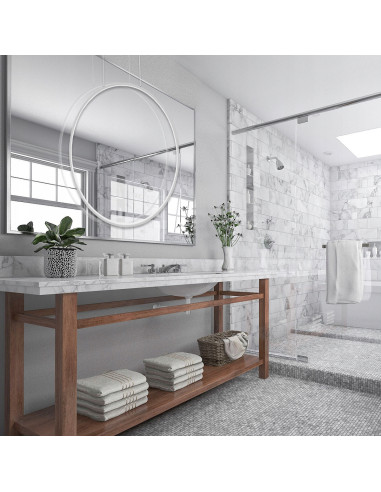 Lampa LED RING 90 cm do oświetlenia lustra – nowoczesny design, ciepłe światło, idealna do biur i wnętrz domowych.