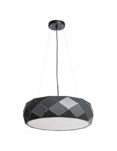 Lampa wisząca Reus w czerni z metalowym kloszem - nowoczesny design, 120 cm, idealna do eleganckich wnętrz.